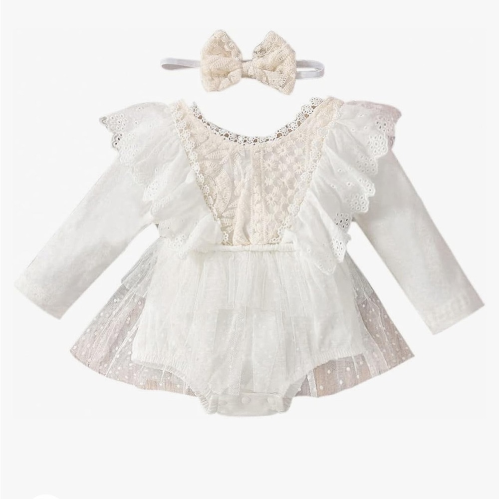 Floral Lace Romper Dress 9-12 months